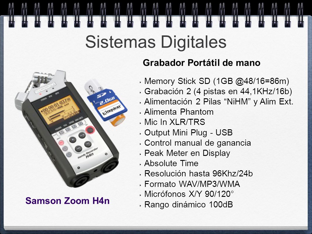 Sistemas Digitales Grabador Portátil de mano Samson Zoom H4n