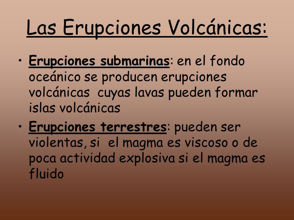 Las Erupciones Volcánicas: