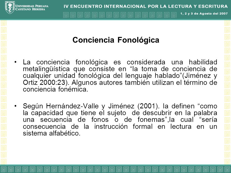 Conciencia Fonológica