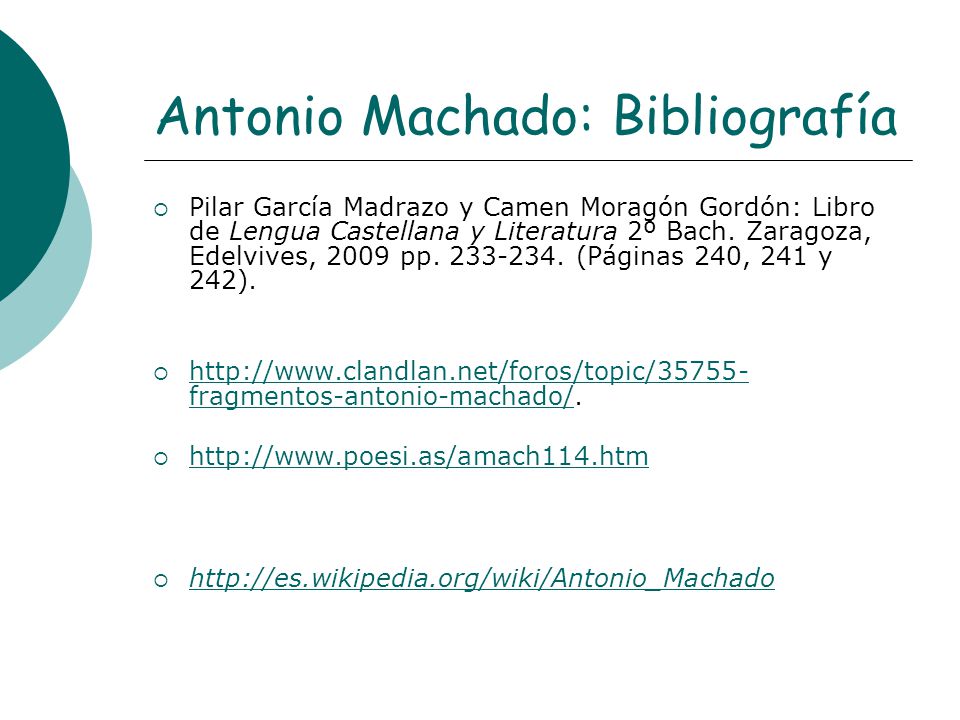 Antonio Machado: Bibliografía