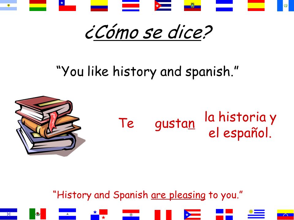¿Cómo se dice You like history and spanish.