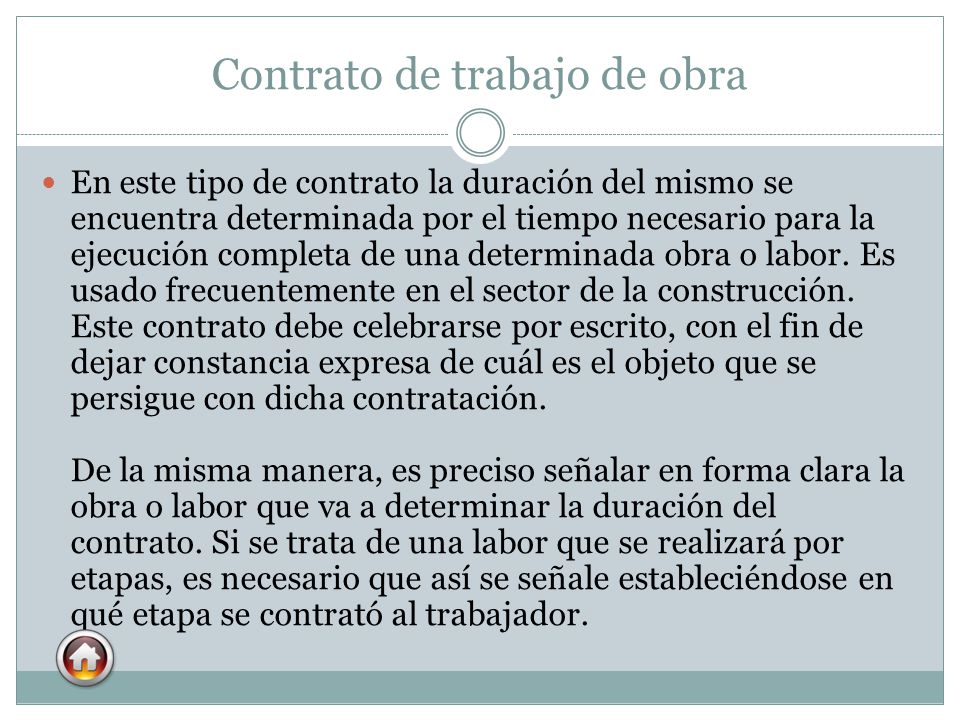 Contrato de trabajo de obra