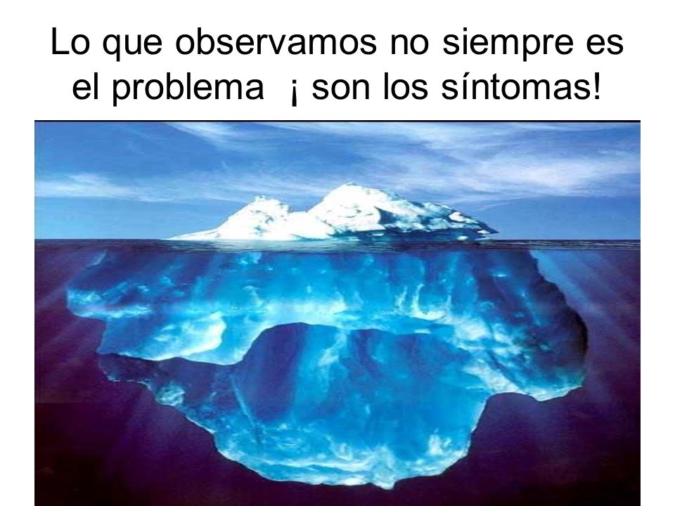 Lo que observamos no siempre es el problema ¡ son los síntomas!