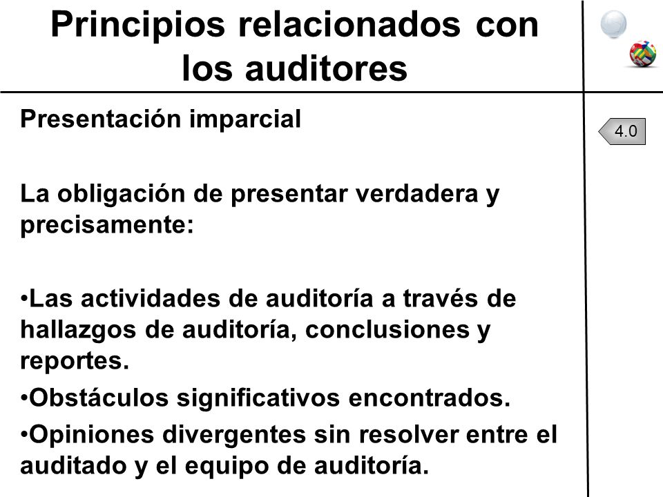Principios relacionados con los auditores