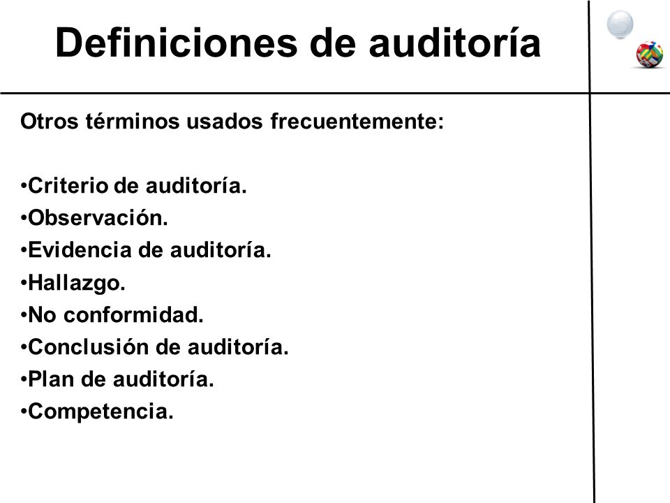 Definiciones de auditoría