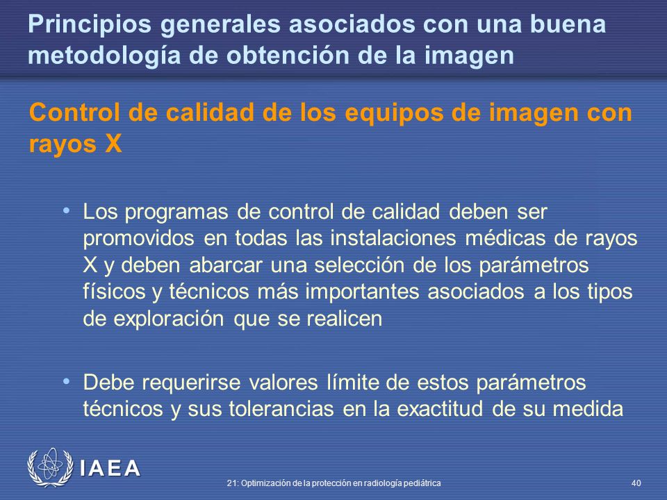 Control de calidad de los equipos de imagen con rayos X