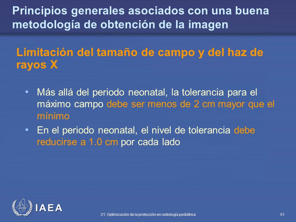 Limitación del tamaño de campo y del haz de rayos X