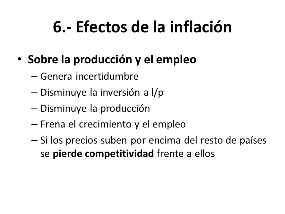6.- Efectos de la inflación