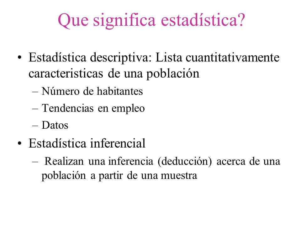 Que significa estadística