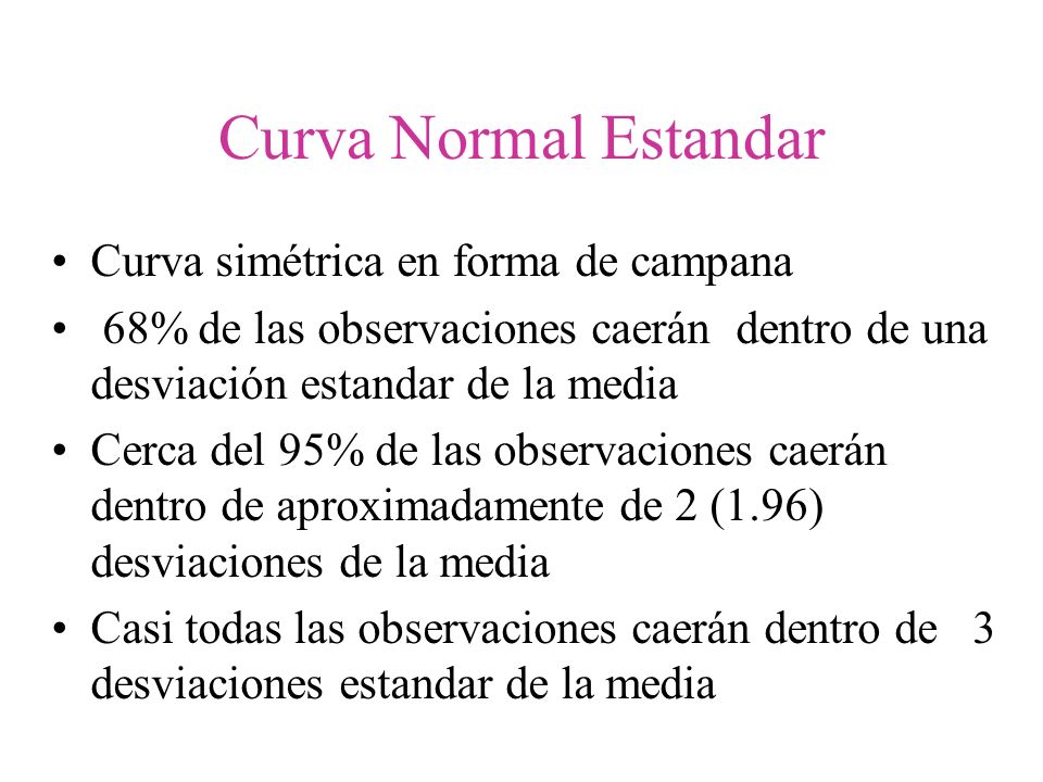 Curva Normal Estandar Curva simétrica en forma de campana