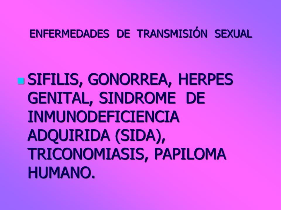 ENFERMEDADES DE TRANSMISIÓN SEXUAL