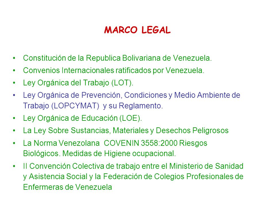 MARCO LEGAL Constitución de la Republica Bolivariana de Venezuela.