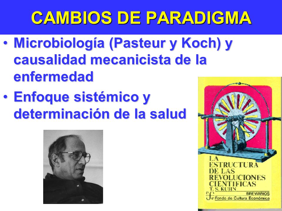 CAMBIOS DE PARADIGMA Microbiología (Pasteur y Koch) y causalidad mecanicista de la enfermedad.