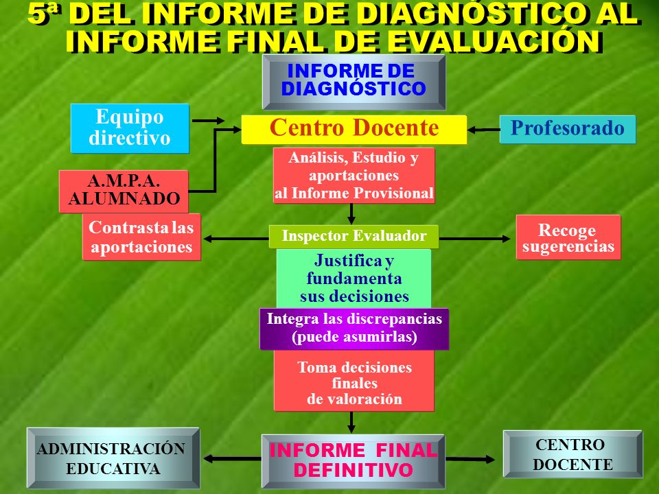 5ª DEL INFORME DE DIAGNÓSTICO AL INFORME FINAL DE EVALUACIÓN