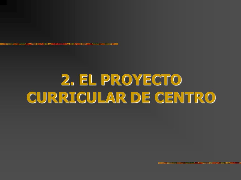 2. EL PROYECTO CURRICULAR DE CENTRO