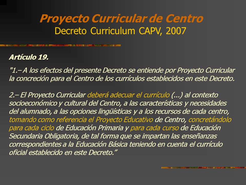 Proyecto Curricular de Centro