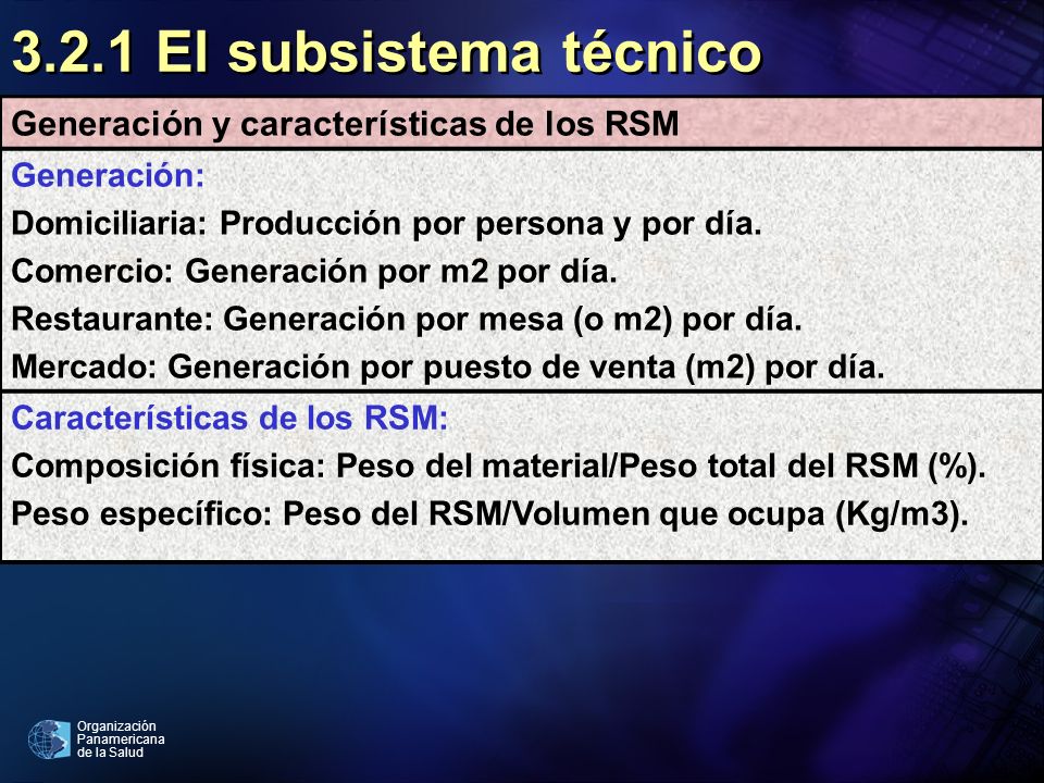 3.2.1 El subsistema técnico Generación y características de los RSM