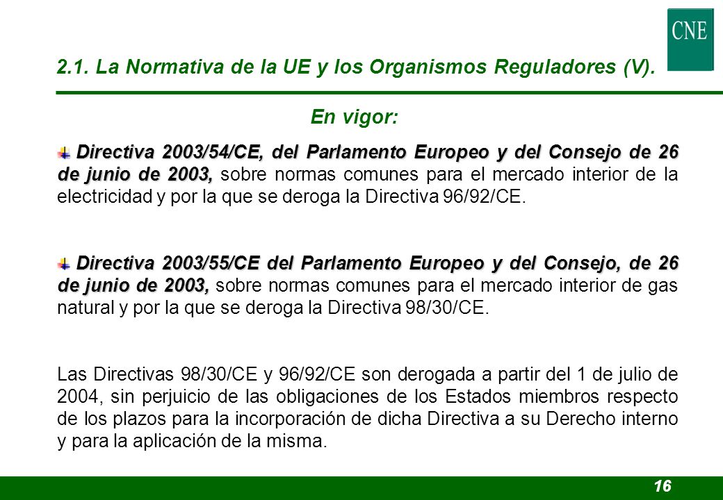 2.1. La Normativa de la UE y los Organismos Reguladores (V).