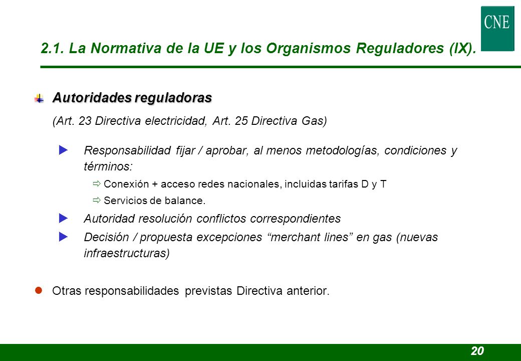 2.1. La Normativa de la UE y los Organismos Reguladores (IX).
