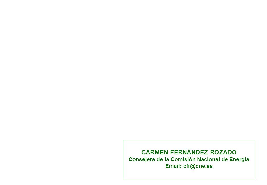 CARMEN FERNÁNDEZ ROZADO Consejera de la Comisión Nacional de Energía