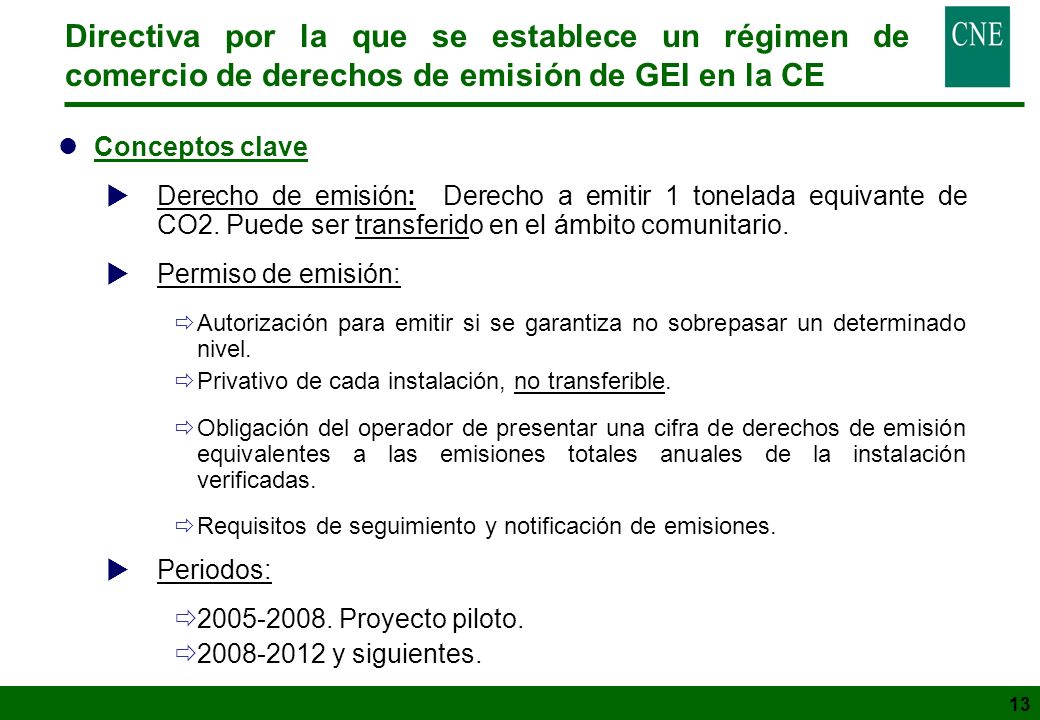 Directiva por la que se establece un régimen de comercio de derechos de emisión de GEI en la CE