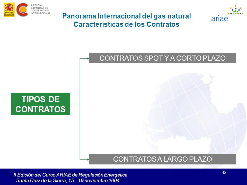 Panorama Internacional del gas natural Características de los Contratos
