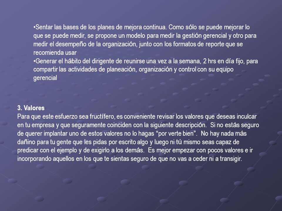 Sentar las bases de los planes de mejora continua