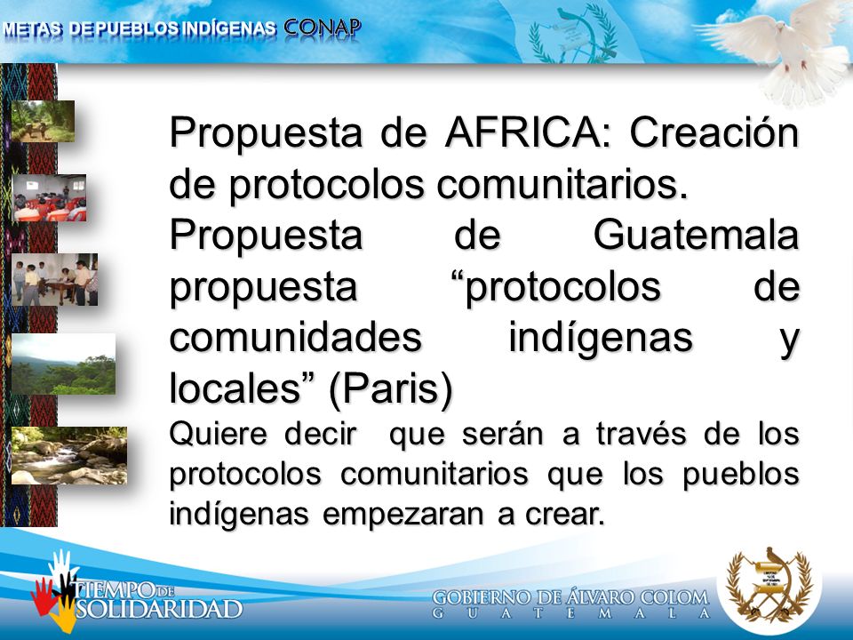 Propuesta de AFRICA: Creación de protocolos comunitarios.