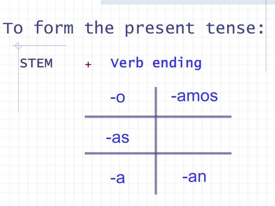 To form the present tense: