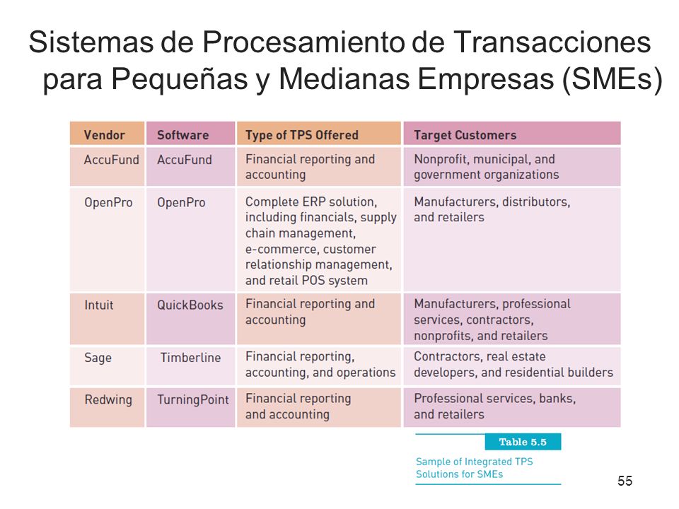Sistemas de Procesamiento de Transacciones para Pequeñas y Medianas Empresas (SMEs)