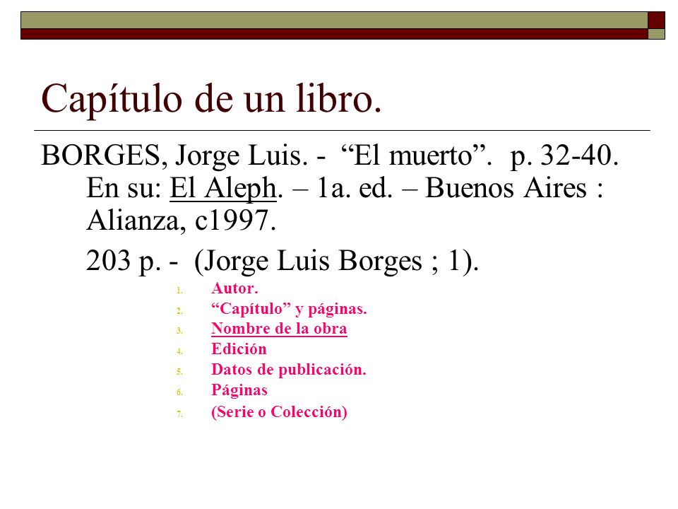 Capítulo de un libro. BORGES, Jorge Luis. - El muerto . p En su: El Aleph. – 1a. ed. – Buenos Aires : Alianza, c1997.
