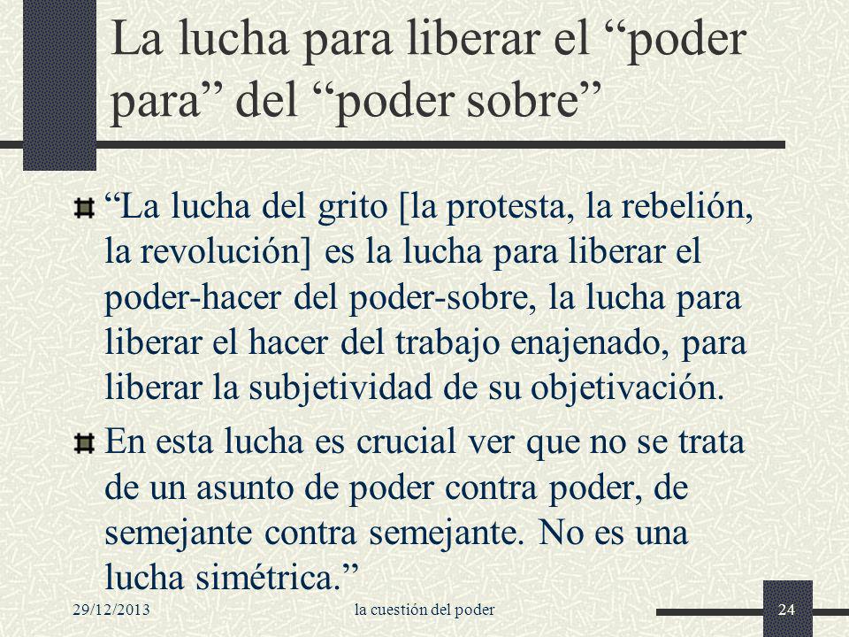La lucha para liberar el poder para del poder sobre
