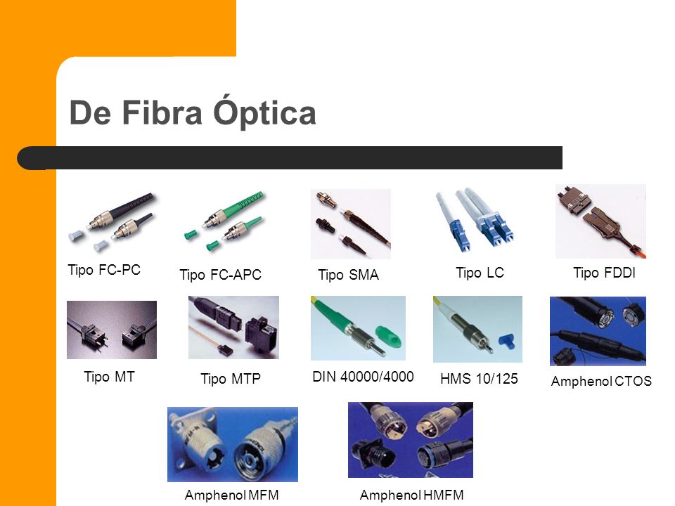 De Fibra Óptica Tipo FC-PC Tipo FC-APC Tipo SMA Tipo LC Tipo FDDI
