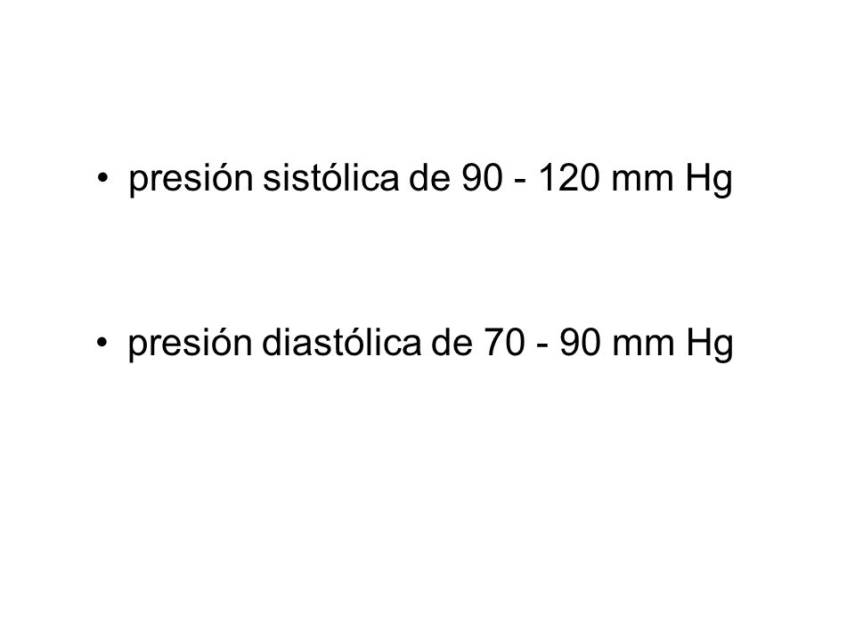 presión sistólica de mm Hg