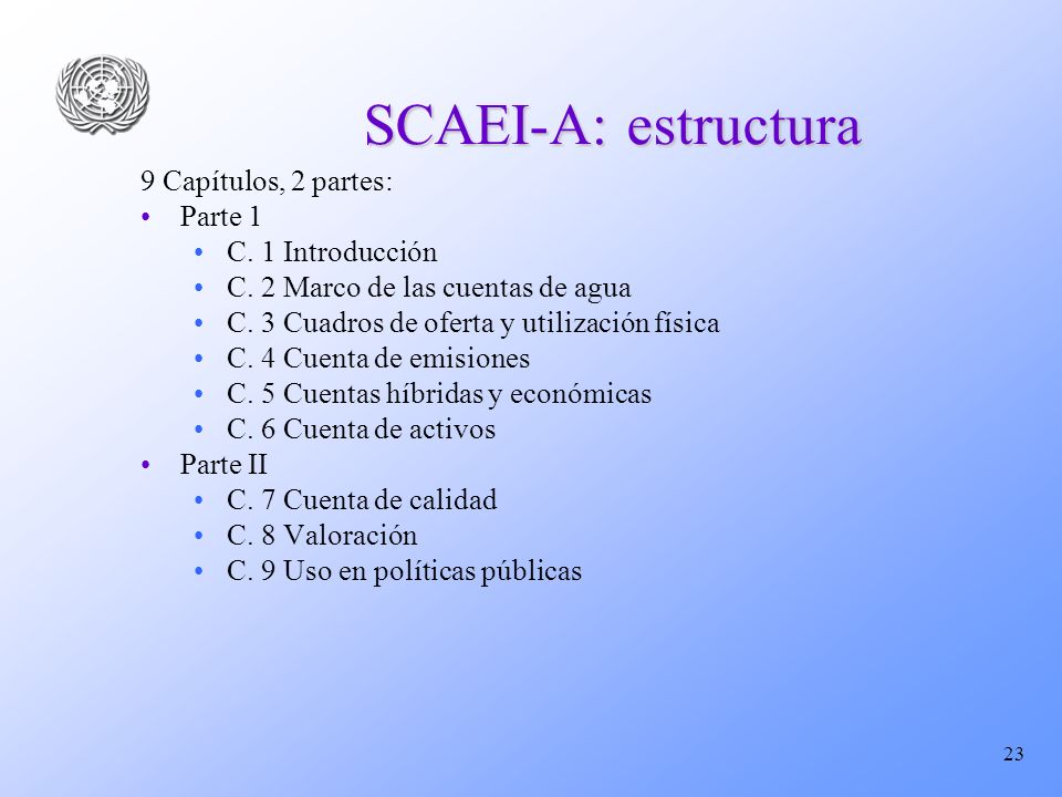 SCAEI-A: estructura 9 Capítulos, 2 partes: Parte 1 C. 1 Introducción