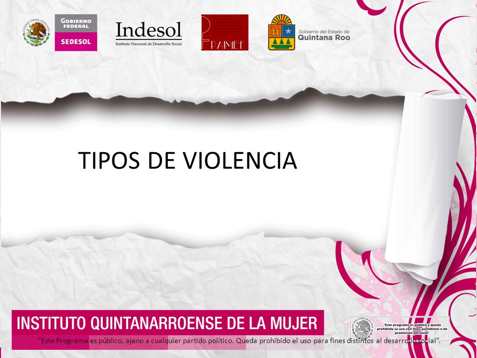 TIPOS DE VIOLENCIA Este Programa es público, ajeno a cualquier partido político.