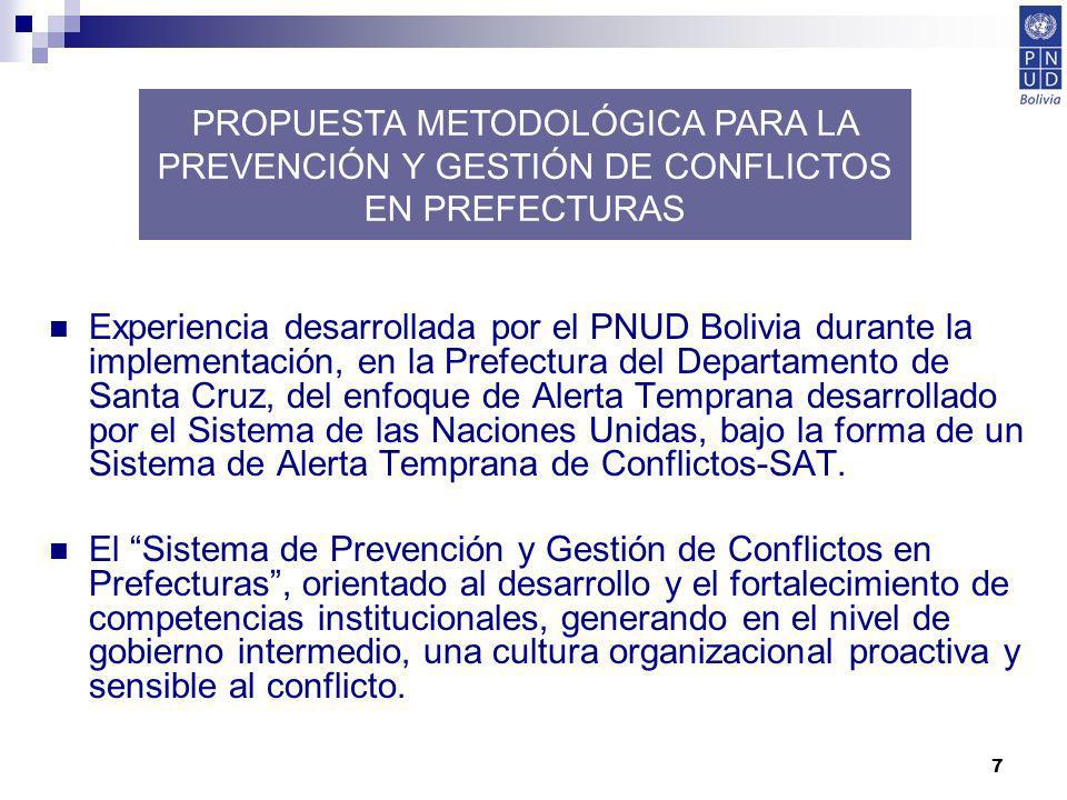 PROPUESTA METODOLÓGICA PARA LA PREVENCIÓN Y GESTIÓN DE CONFLICTOS EN PREFECTURAS