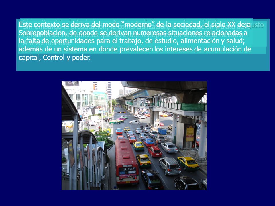 Este contexto se deriva del modo moderno de la sociedad, el siglo XX deja