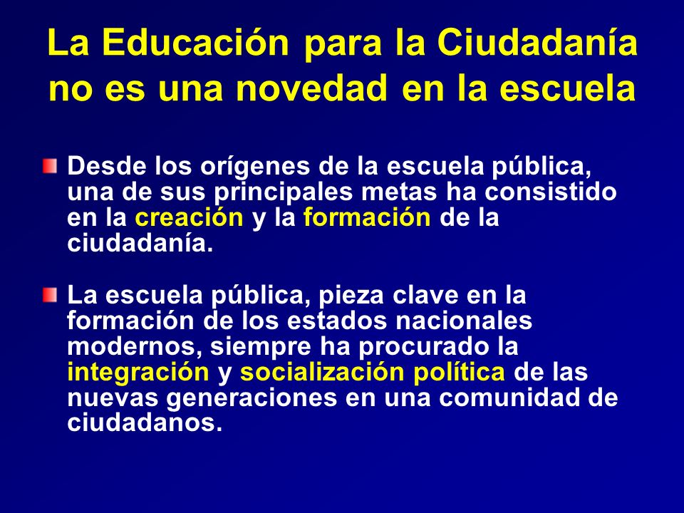 La Educación para la Ciudadanía no es una novedad en la escuela