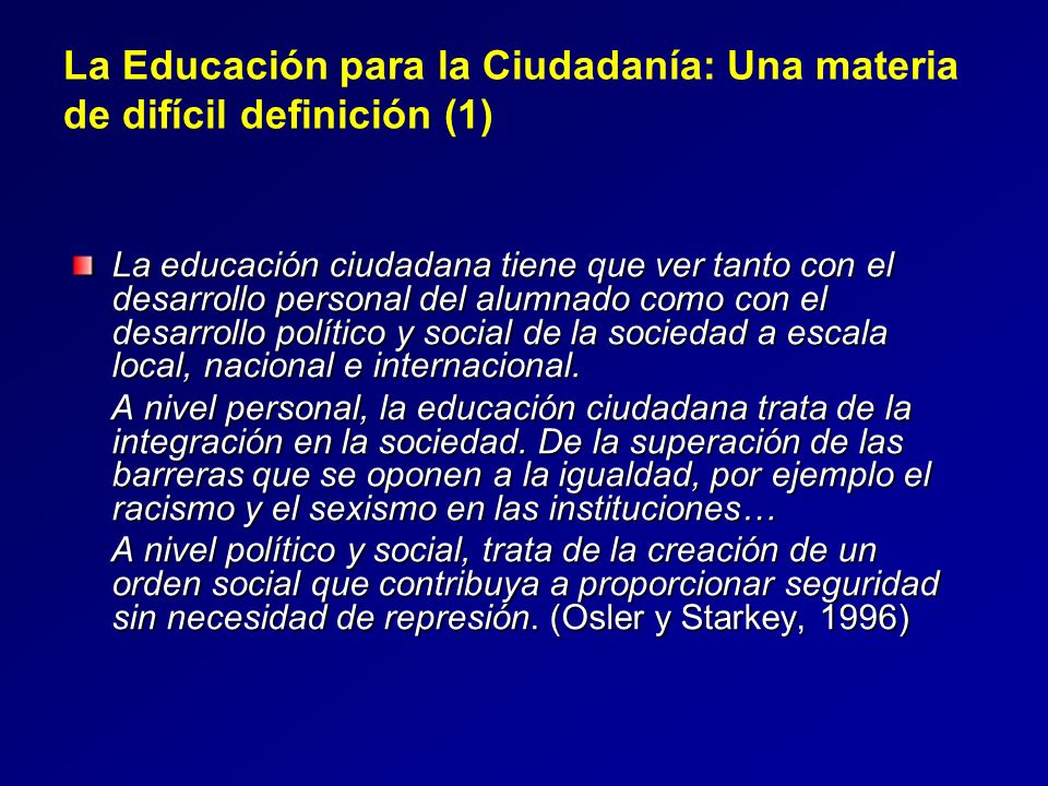 La Educación para la Ciudadanía: Una materia de difícil definición (1)