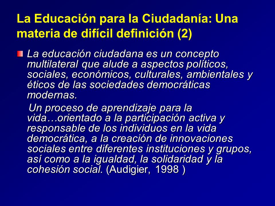 La Educación para la Ciudadanía: Una materia de difícil definición (2)