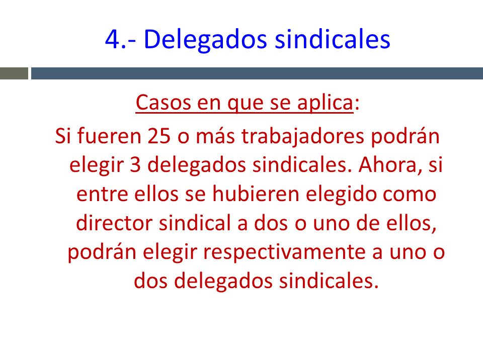 4.- Delegados sindicales