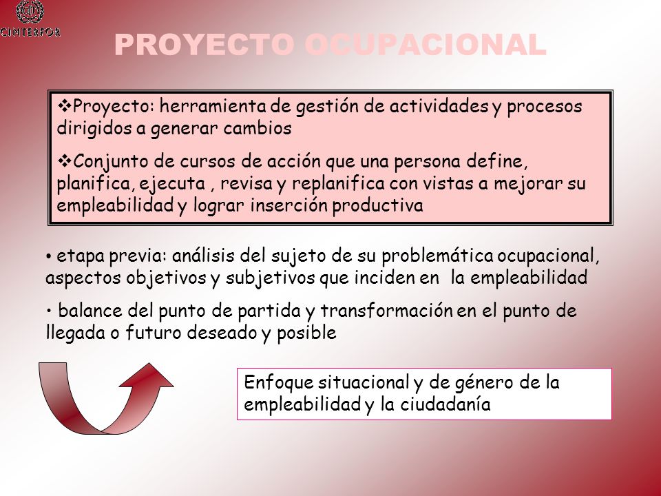 PROYECTO OCUPACIONAL Proyecto: herramienta de gestión de actividades y procesos dirigidos a generar cambios.