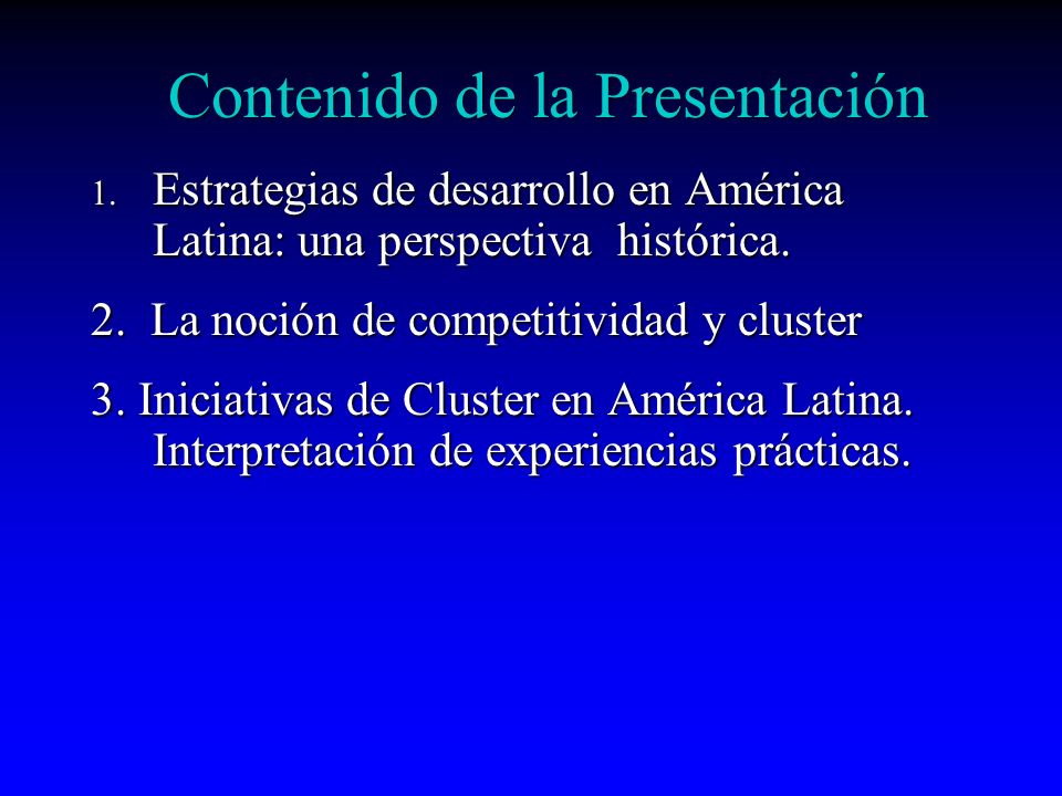 Contenido de la Presentación