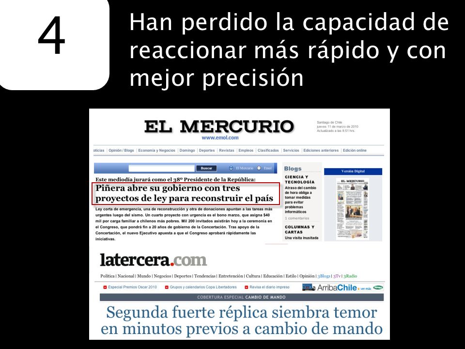 4 Han perdido la capacidad de reaccionar más rápido y con mejor precisión