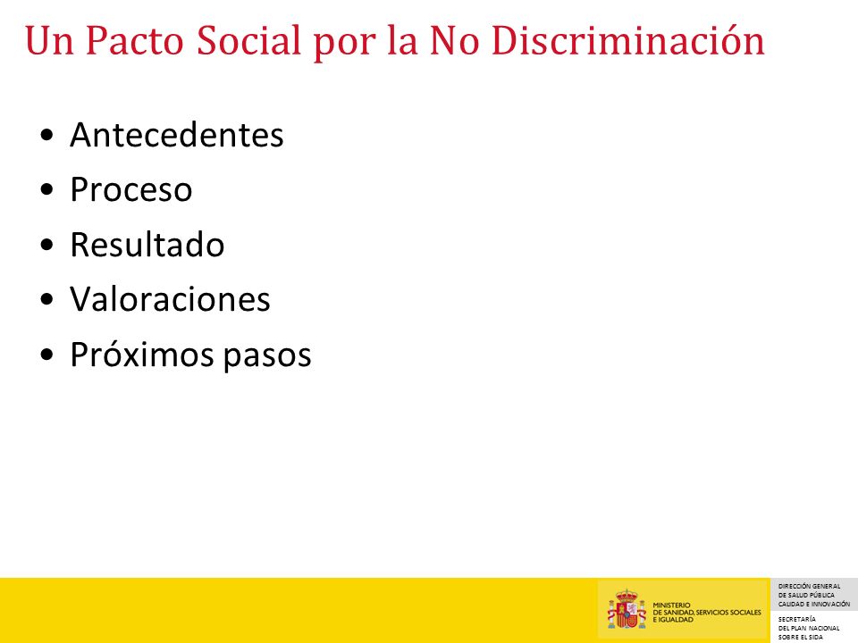 Un Pacto Social por la No Discriminación