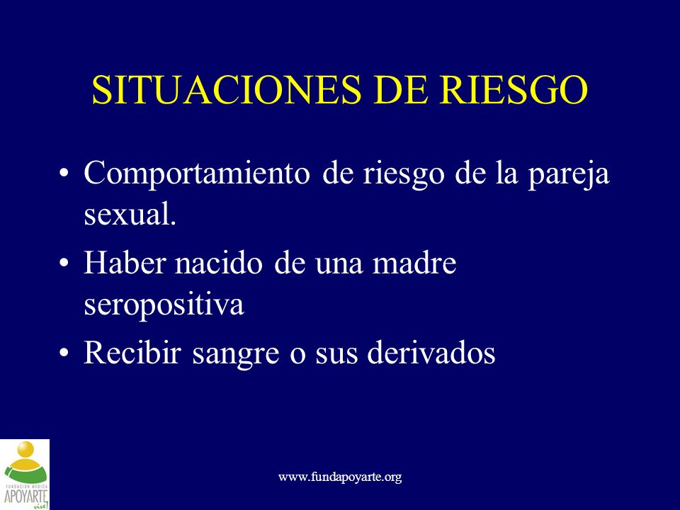SITUACIONES DE RIESGO Comportamiento de riesgo de la pareja sexual.