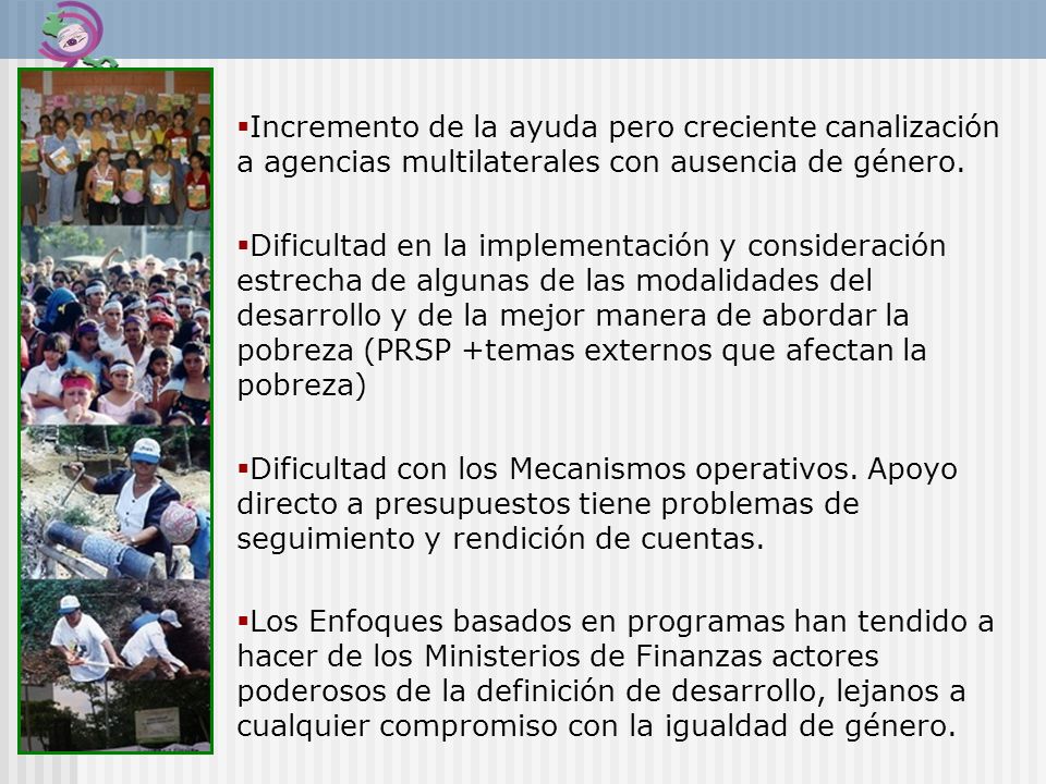 Incremento de la ayuda pero creciente canalización a agencias multilaterales con ausencia de género.