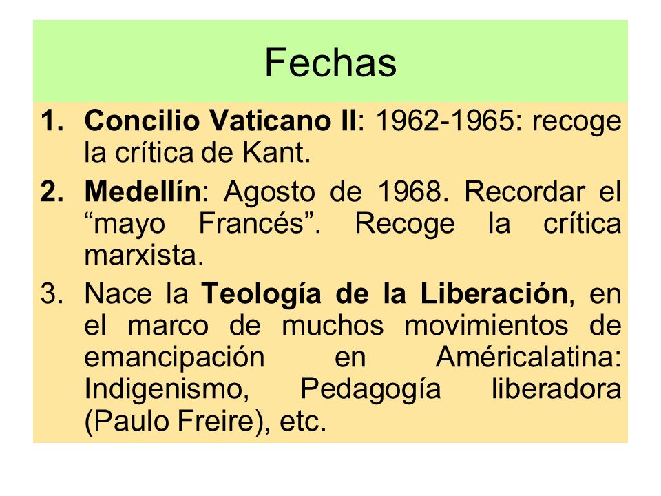 Fechas Concilio Vaticano II: : recoge la crítica de Kant.