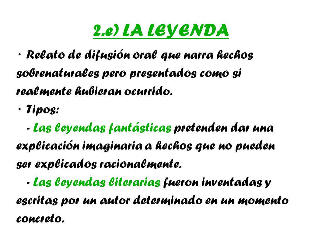 2.e) LA LEYENDA